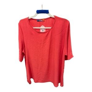 Vibrant Coral Short Sleeve Women's Top